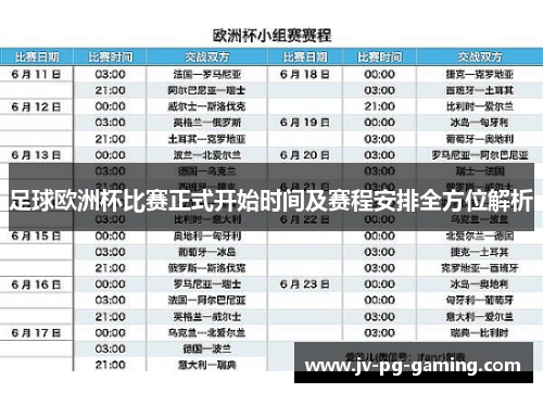 足球欧洲杯比赛正式开始时间及赛程安排全方位解析 足球欧洲杯比赛正式开始时间及赛程安排全方位解析